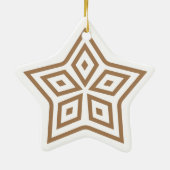 Scandinavische Star-roetbuspatroon in lichtbruin Keramisch Ornament (Achterkant)