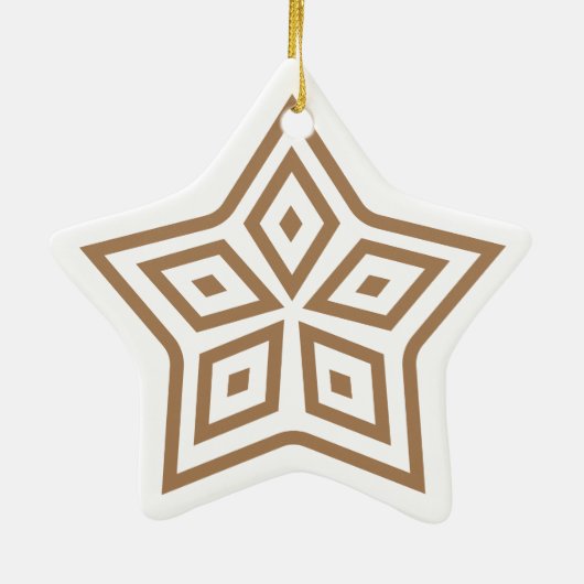 Scandinavische Star-roetbuspatroon in lichtbruin Keramisch Ornament (Achterkant)