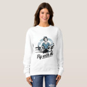 Scandinavische stewardess Dames Basic Sweatshirt (Voorkant volledig)