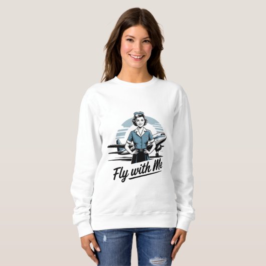 Scandinavische stewardess Dames Basic Sweatshirt (Voorkant volledig)