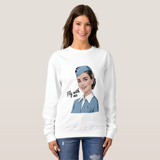 Scandinavische stewardess Dames Basic Sweatshirt (Voorkant volledig)