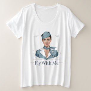 Scandinavische stewardess Dames T-shirt plusmaten