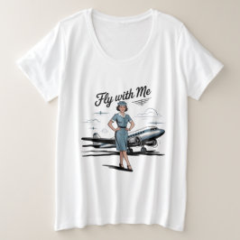 Scandinavische stewardess Dames T-shirt plusmaten