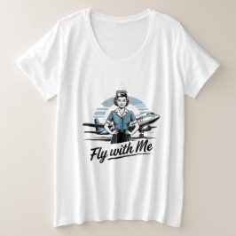 Scandinavische stewardess Dames T-shirt plusmaten
