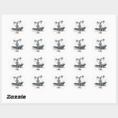 Scandinavische stewardess ronde sticker (Vel)