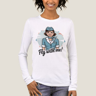 Scandinavische stewardess shirt met lange mouwen