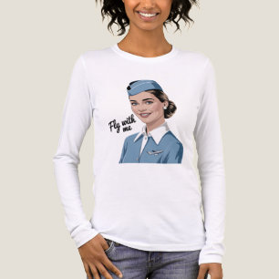 Scandinavische stewardess shirt met lange mouwen