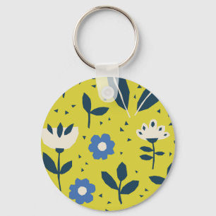 Scandinavische stijl, bloemennaadloos patroon. sleutelhanger