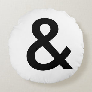 Scandinavische stijl - Groot zwart Ampersand Rond Kussen