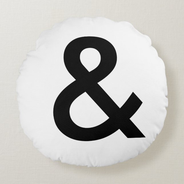 Scandinavische stijl - Grote zwarte Ampersand Rond Kussen (Voorkant)