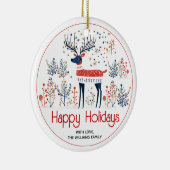 Scandinavische stijl herten, foto kerstvakantie keramisch ornament (Rechts)