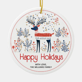 Scandinavische stijl herten, foto kerstvakantie keramisch ornament