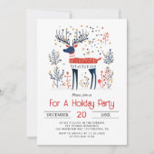 Scandinavische stijl herten kerstfeest kaart (Voorkant)