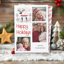 Scandinavische stijl herten rood blauw foto Kerstm