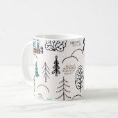 Scandinavische stijl huizen bos patroon koffiemok (Voorkant links)