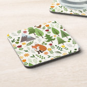 Scandinavische stijl illustraties op crème bier onderzetter (Linkerzijde)