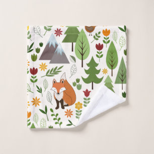 Scandinavische stijl illustraties op crème washandje