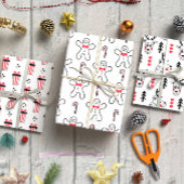 Scandinavische stijl kerstset van 3 inpakpapier vel