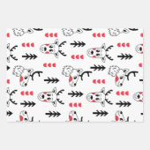 Scandinavische stijl kerstset van 3 inpakpapier vel (Voorkant 3)