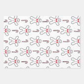 Scandinavische stijl kerstset van 3 inpakpapier vel (Voorkant 2)