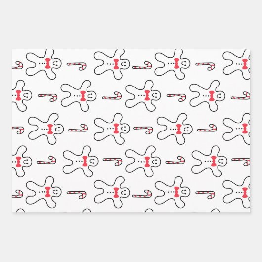 Scandinavische stijl kerstset van 3 inpakpapier vel (Voorkant 2)