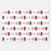 Scandinavische stijl kerstset van 3 inpakpapier vel (Voorkant)