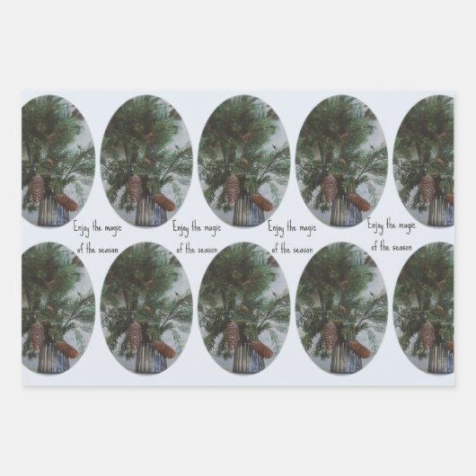 Scandinavische stijl Kerstspar tak Inpakpapier Vel (Voorkant 2)