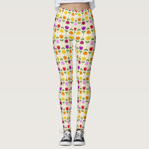 Scandinavische stijl kleur op CRM bloem patroon Leggings