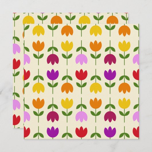 Scandinavische stijl Kleurrijk op CRM Bloempatroon (Voorkant / Achterkant)