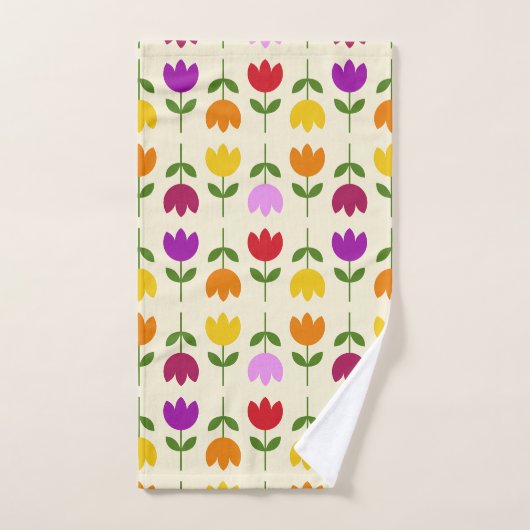 Scandinavische stijl Kleurrijk op CRM Bloempatroon Bad Handdoek (Handdoek)