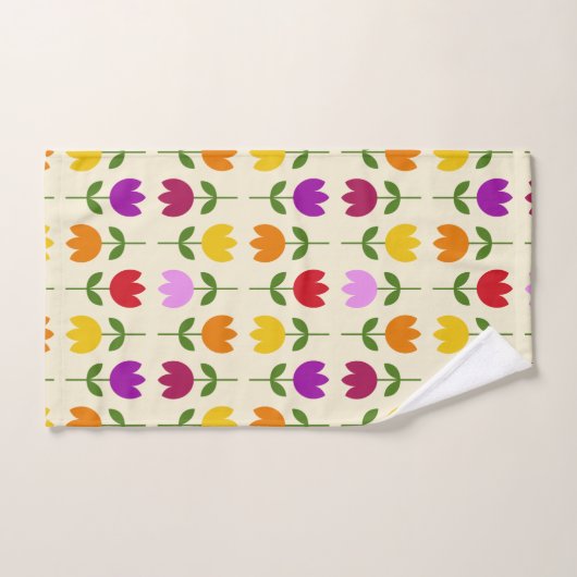 Scandinavische stijl Kleurrijk op CRM Bloempatroon Bad Handdoek (Handdoek)