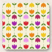 Scandinavische stijl Kleurrijk op CRM Bloempatroon Bier Onderzetter (Voorkant)
