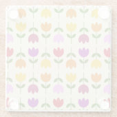 Scandinavische stijl Kleurrijk op CRM Bloempatroon Glazen Onderzetter (Achterkant)