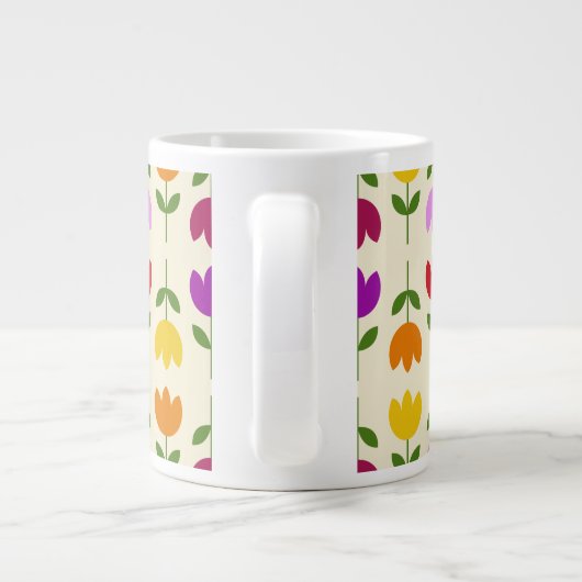 Scandinavische stijl Kleurrijk op CRM Bloempatroon Grote Koffiekop (Achterkant)