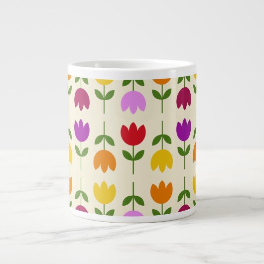 Scandinavische stijl Kleurrijk op CRM Bloempatroon Grote Koffiekop (Voorkant)