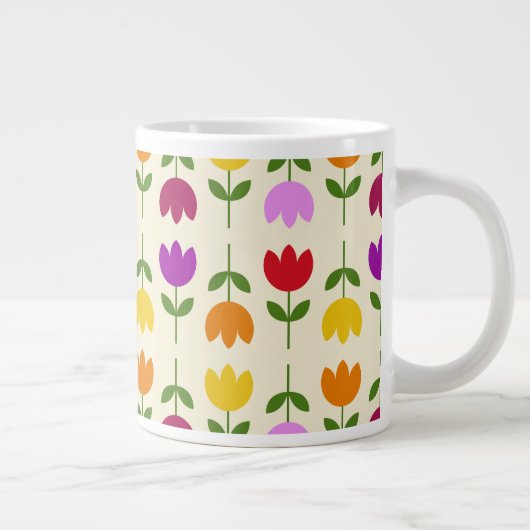 Scandinavische stijl Kleurrijk op CRM Bloempatroon Grote Koffiekop (Rechts)