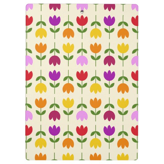 Scandinavische stijl Kleurrijk op CRM Bloempatroon Klembord (Achterkant)