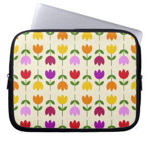 Scandinavische stijl Kleurrijk op CRM Bloempatroon Laptop Sleeve