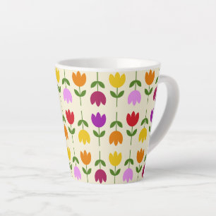 Scandinavische stijl Kleurrijk op CRM Bloempatroon Latte Mok