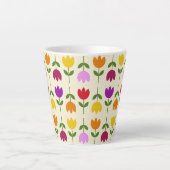 Scandinavische stijl Kleurrijk op CRM Bloempatroon Latte Mok (Voorkant)