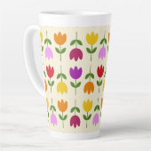 Scandinavische stijl Kleurrijk op CRM Bloempatroon Latte Mok (Linkerhoek)