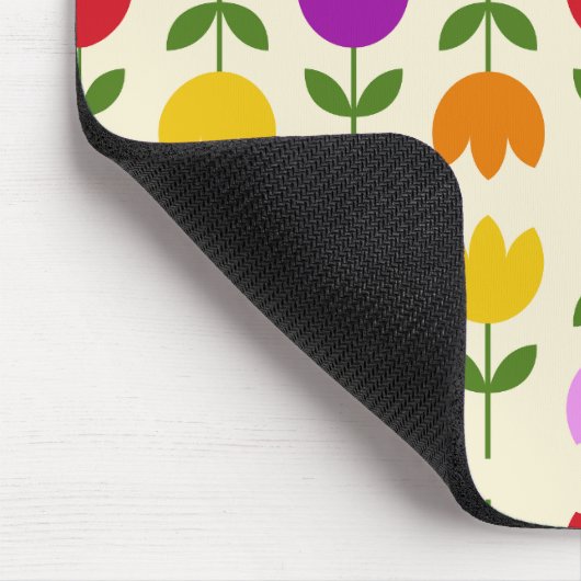 Scandinavische stijl Kleurrijk op CRM Bloempatroon Muismat (Hoek)