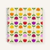 Scandinavische stijl Kleurrijk op CRM Bloempatroon Notitieboek (Voorkant)