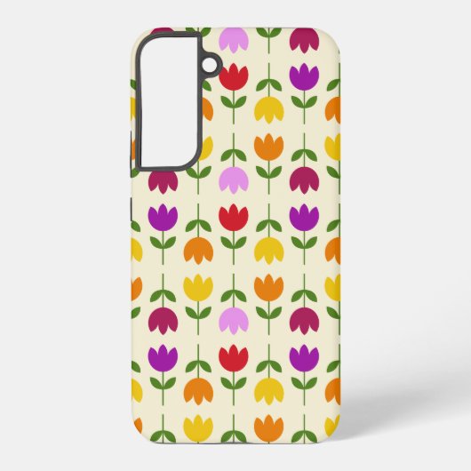 Scandinavische stijl Kleurrijk op CRM Bloempatroon Samsung Galaxy Hoesje (Achterkant)