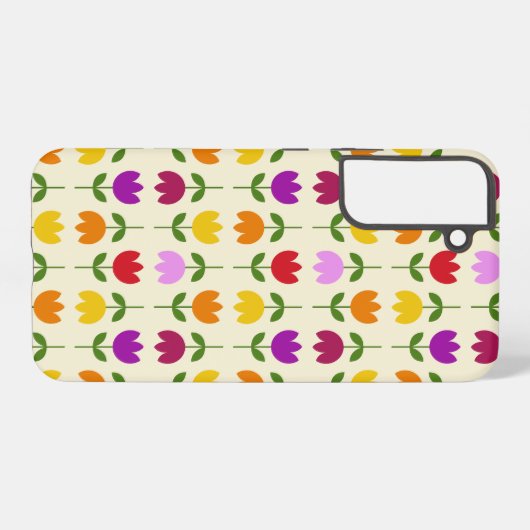 Scandinavische stijl Kleurrijk op CRM Bloempatroon Samsung Galaxy Hoesje (Achterkant horizontaal)