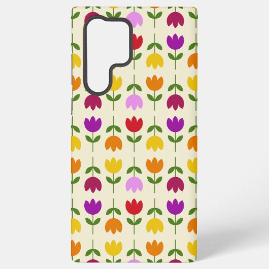 Scandinavische stijl Kleurrijk op CRM Bloempatroon Samsung Galaxy Hoesje (Achterkant)