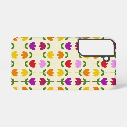 Scandinavische stijl Kleurrijk op CRM Bloempatroon Samsung Galaxy Hoesje (Achterkant horizontaal)