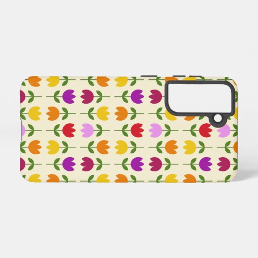 Scandinavische stijl Kleurrijk op CRM Bloempatroon Samsung Galaxy Hoesje (Achterkant horizontaal)