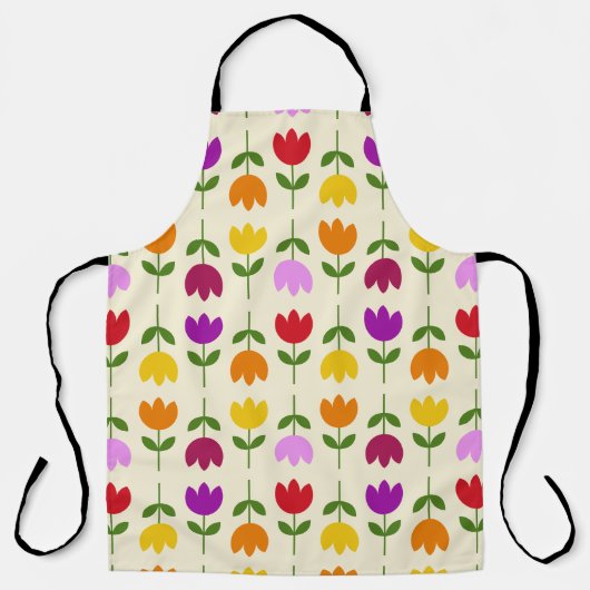 Scandinavische stijl Kleurrijk op CRM Bloempatroon Schort (Voorkant)
