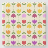 Scandinavische stijl Kleurrijk op CRM Bloempatroon Stenen Onderzetter (Voorkant)